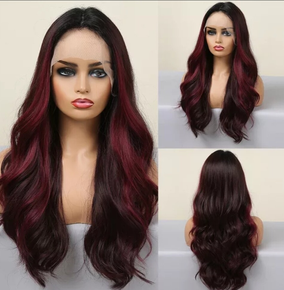 Amelia - Wig - Burgundy with Wine Red Tones Lace Front