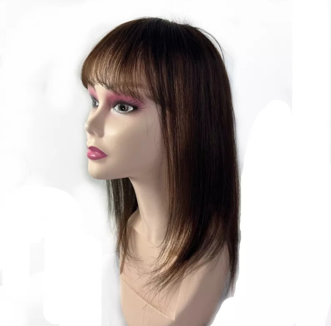 Toppers Lace Base Remy Hair with Fringe