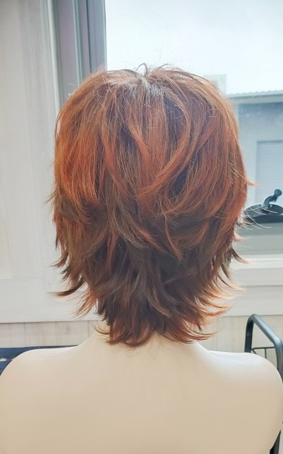 Kerry Wig | Auburn Red Ombre Human Hair Blend