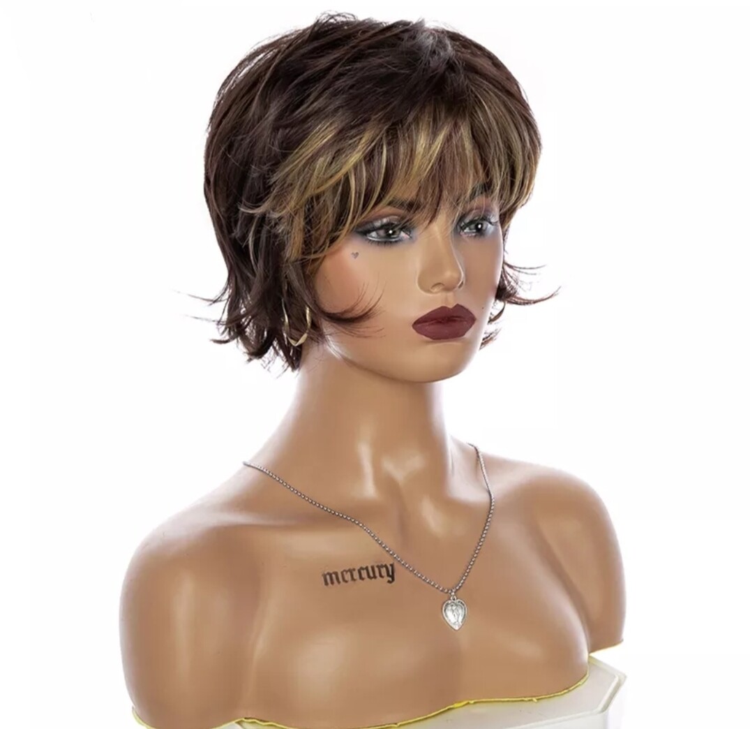 Devorah Wig | Dark Brown with Highlights Human Hair Blend