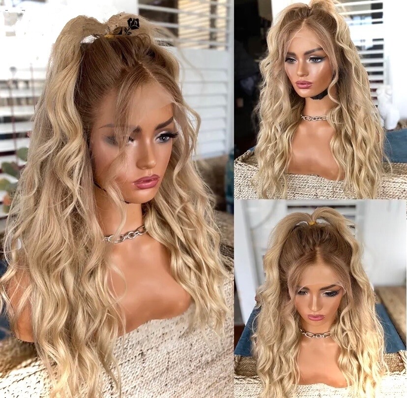 Eve - Wig - Foiled Ash Blonde Remy Hair Lace Front 