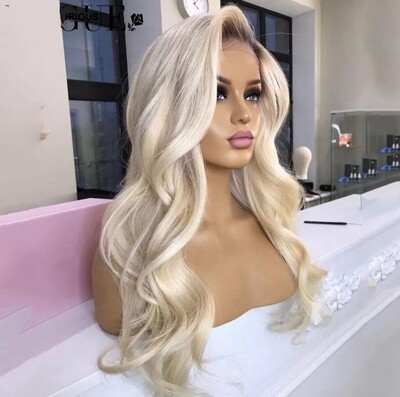 Violet Wig | Platinum Blonde Ombre Human Hair Lace Front 