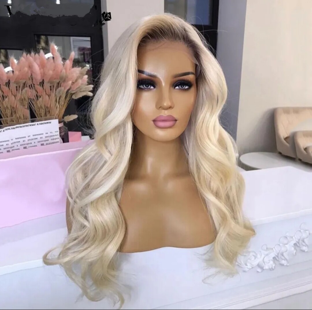Violet Wig | Platinum Blonde Ombre Human Hair Lace Front 