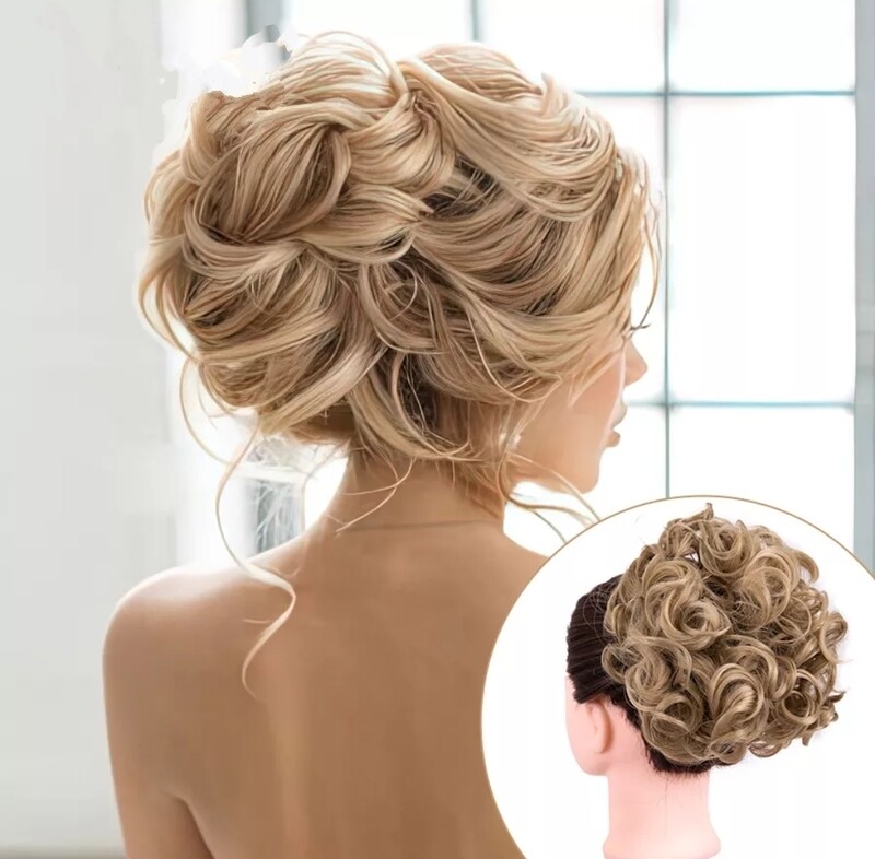 CURLY SYNTHETIC HAIR BUN