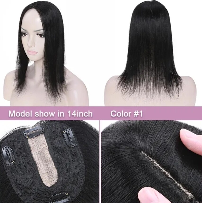 Ladies Topper Human Hair 10x12cm Silk Base 12 Inch 