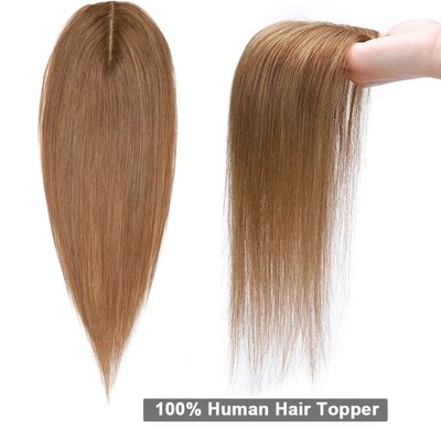 Ladies Topper Human Hair  6x9cm Silk Base 12 Inch