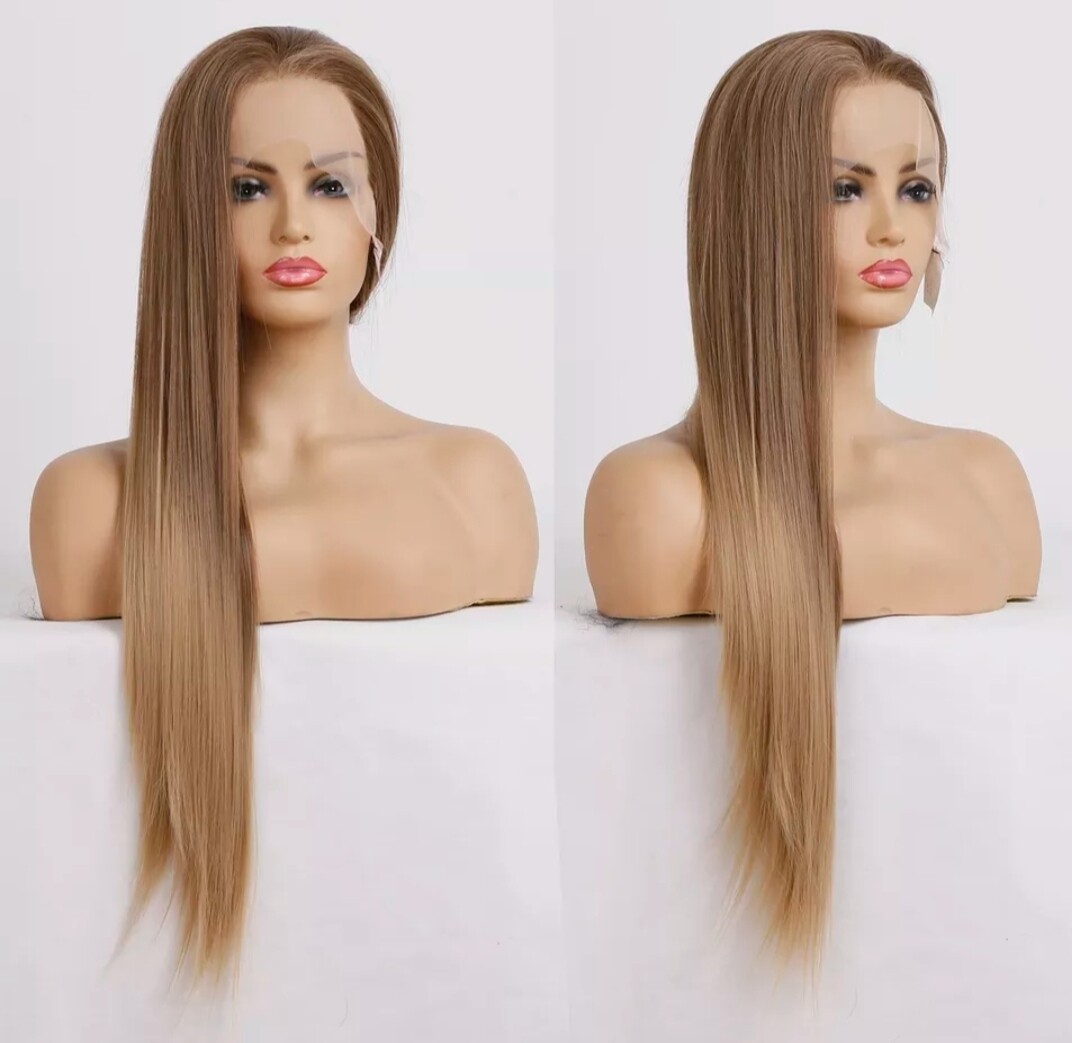 Angela Wig | Caramel Brown Balayage Free Part Lace Front