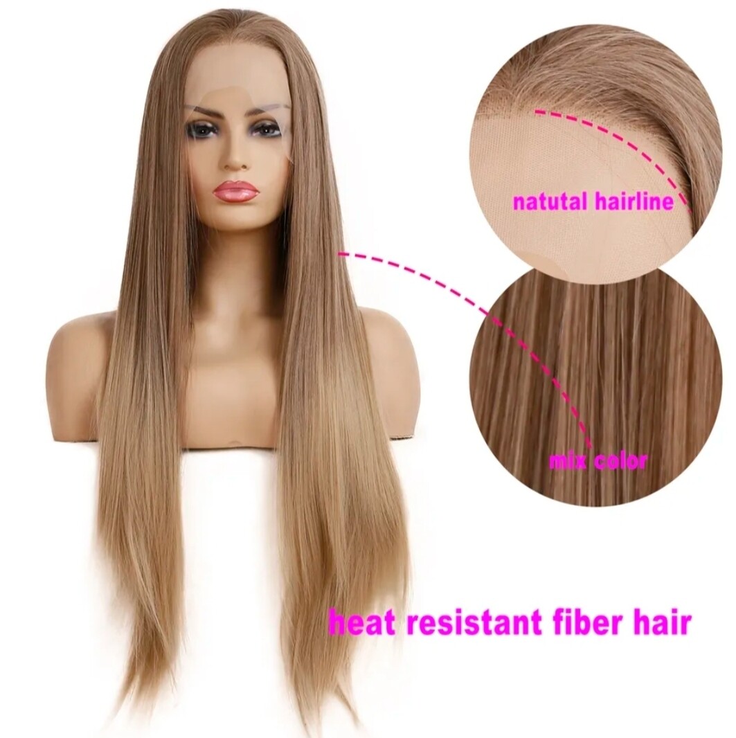Angela Wig | Caramel Brown Balayage Free Part Lace Front