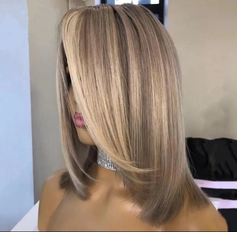 Laura Wig | Ash Blonde Highlight Human Hair Lace Front 