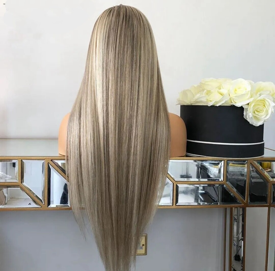 Bianca Wig | Ash Blonde Brown Highlights Human Hair Lace Front