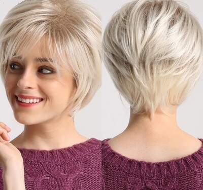 Evelyn Wig | Platinum Blonde Ombre Human Hair Blend