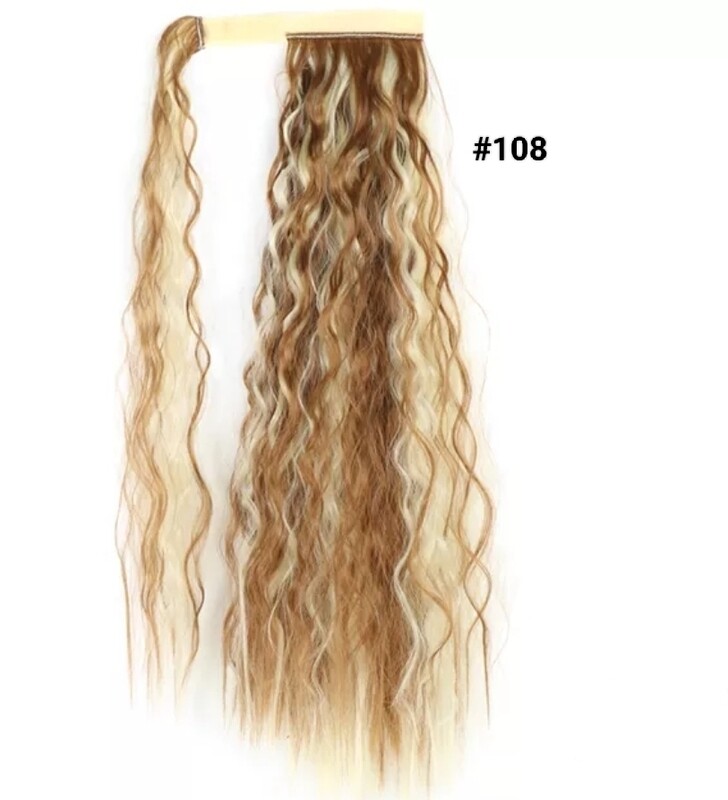 TIE ON PONYTAIL EXTENSION WATER WAVE SYNTHETIC HAIR 22&quot;