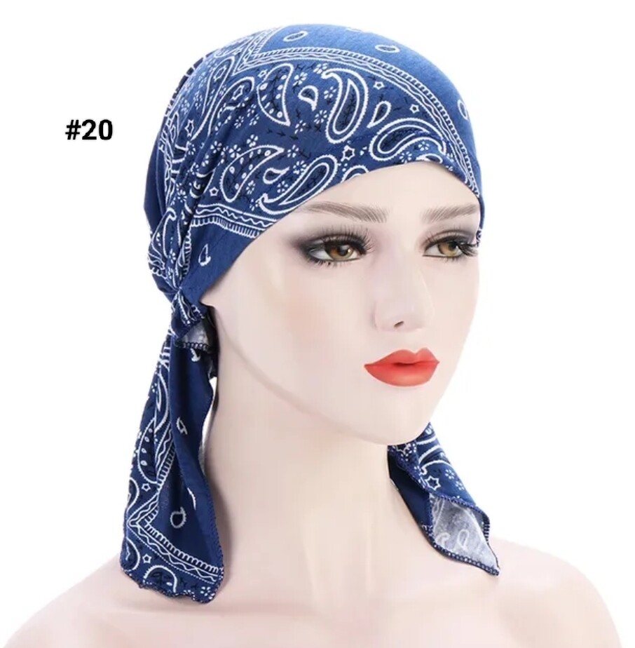 TIE BACK PRINTED TURBAN