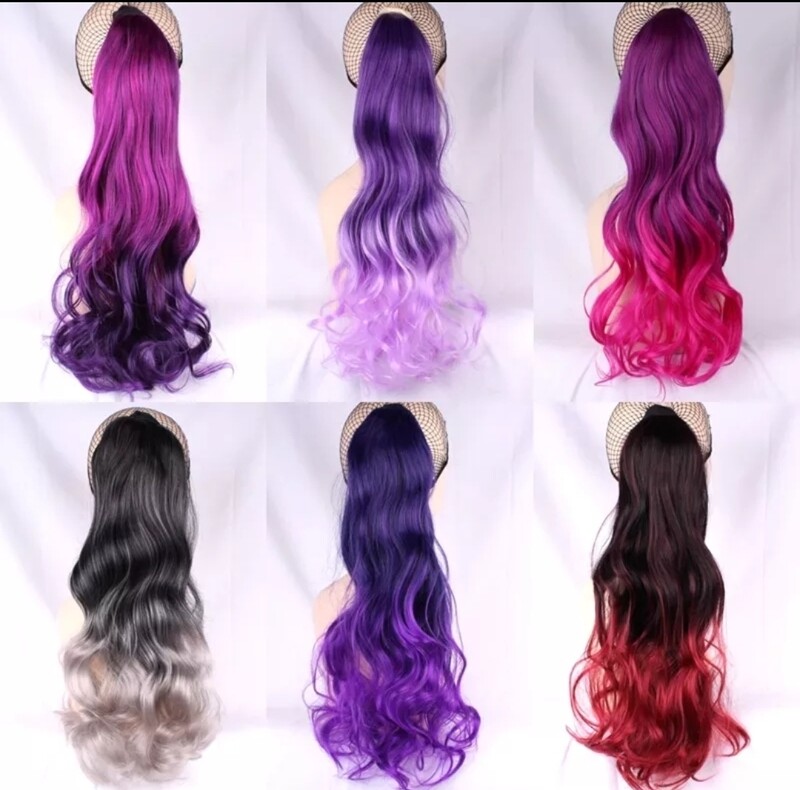 CLAW ON PONYTAIL EXTENSION BODY WAVE SYNTHETIC HAIR 24&quot;