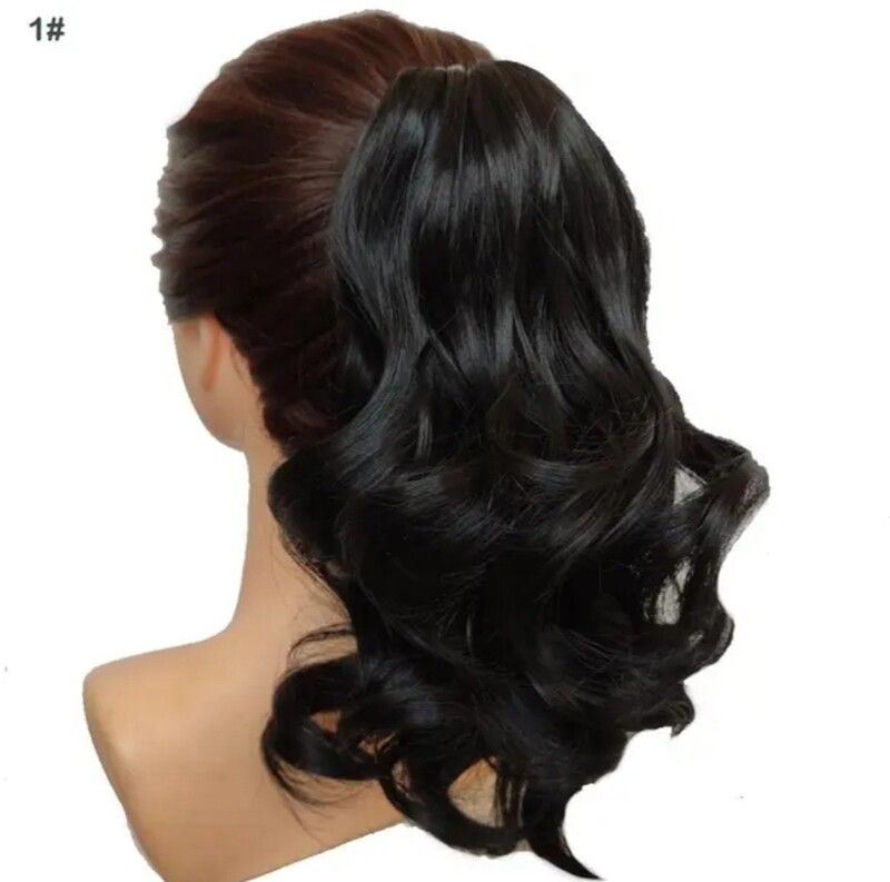 PONYTAIL EXTENSION CLAW ON BODY WAVE SYNTHETIC HAIR 16"