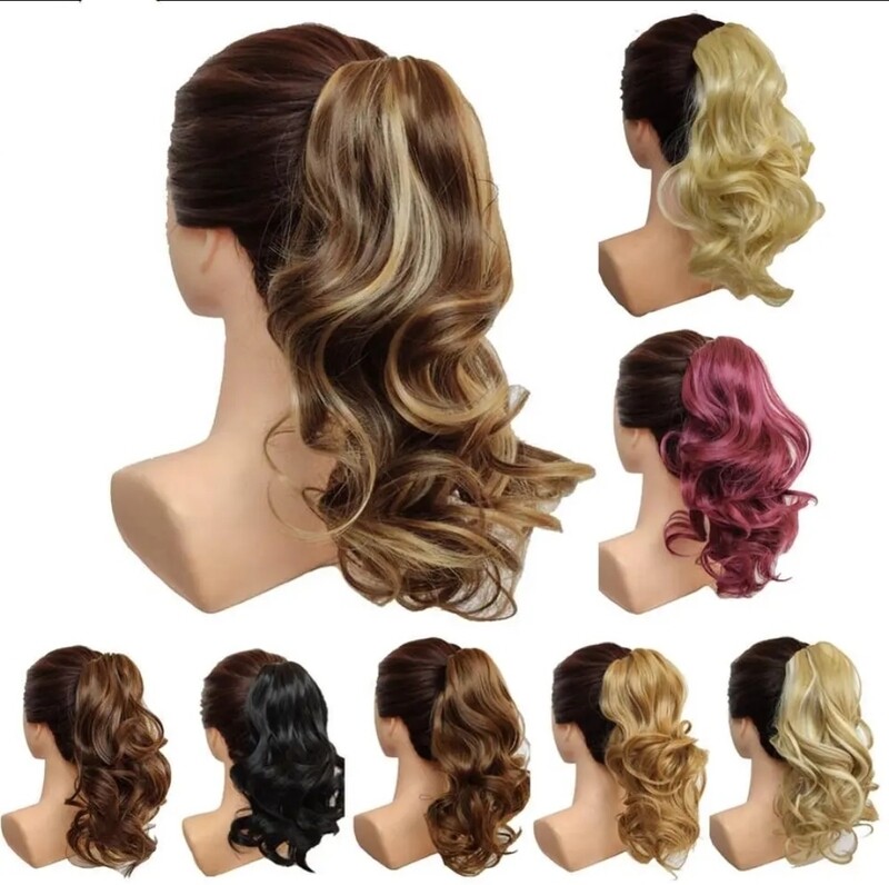 CLAW ON PONYTAIL EXTENSION BODY WAVE SYNTHETIC HAIR 16&quot;