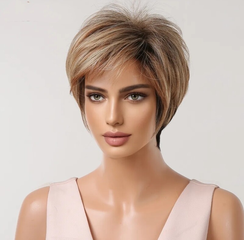 Desiree Wig | Blonde Brown Highlights Human Hair Blend