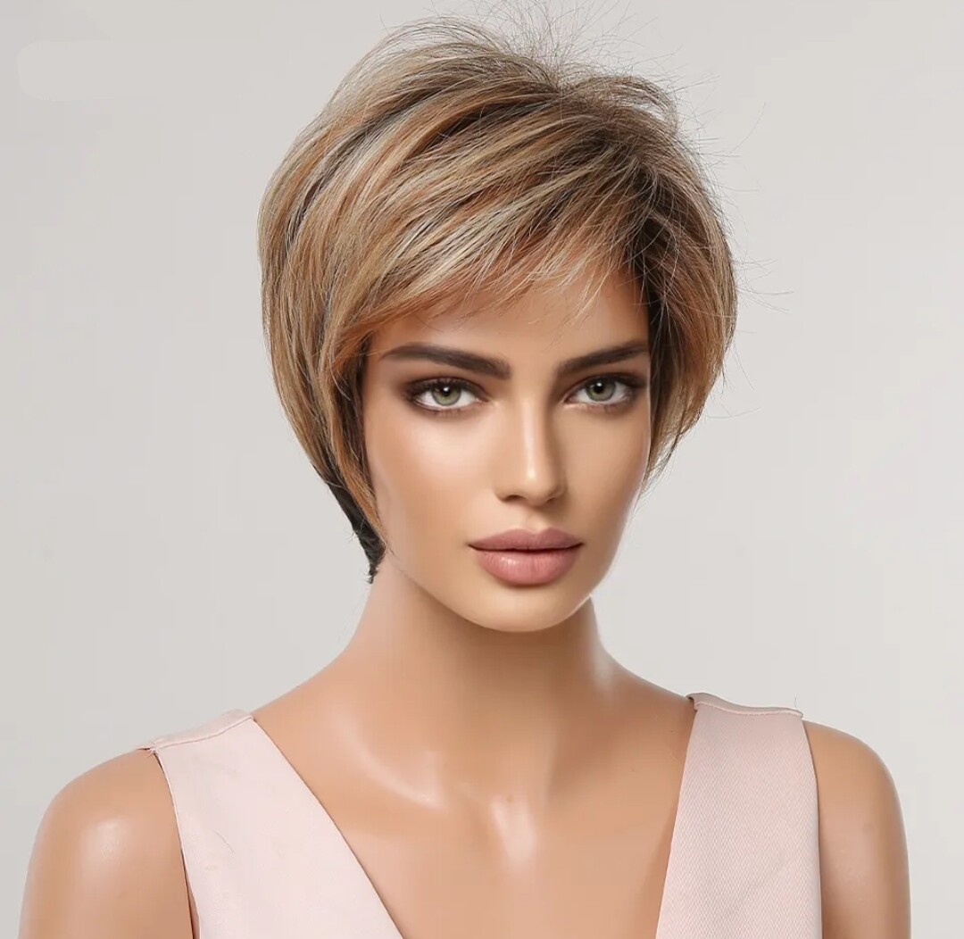 Desiree Wig | Blonde Brown Highlights Human Hair Blend
