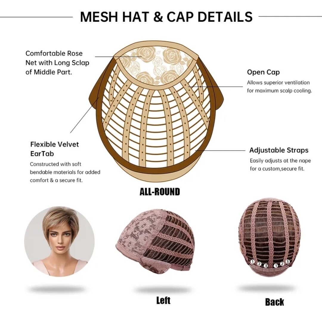 Elisa Wig | Brown Copper Highlights Human Hair Blend 