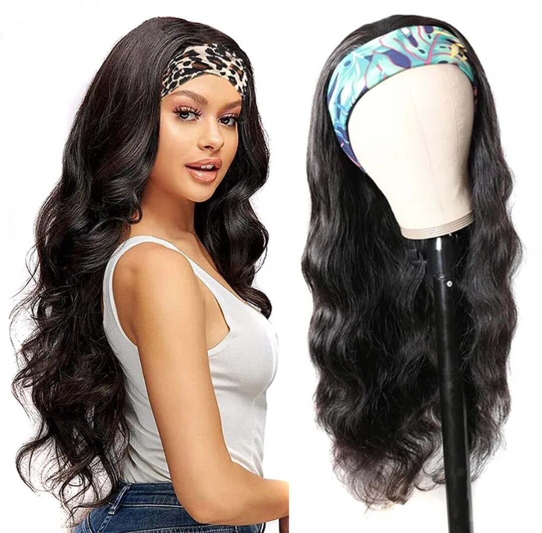 Anthea Headband Wig | Natural Black Human Hair