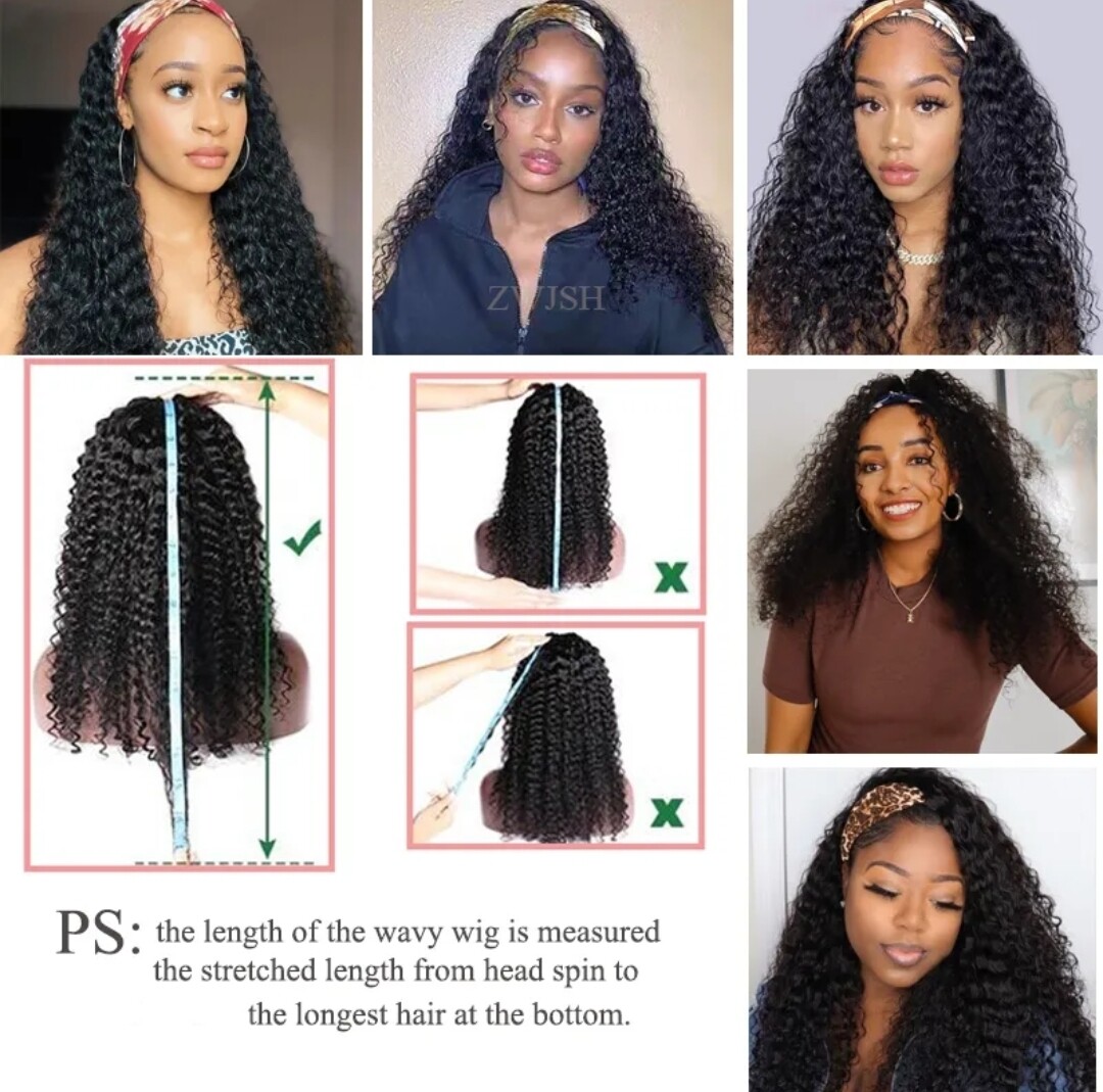 Victorya Headband Wig | Natural Black Human Hair