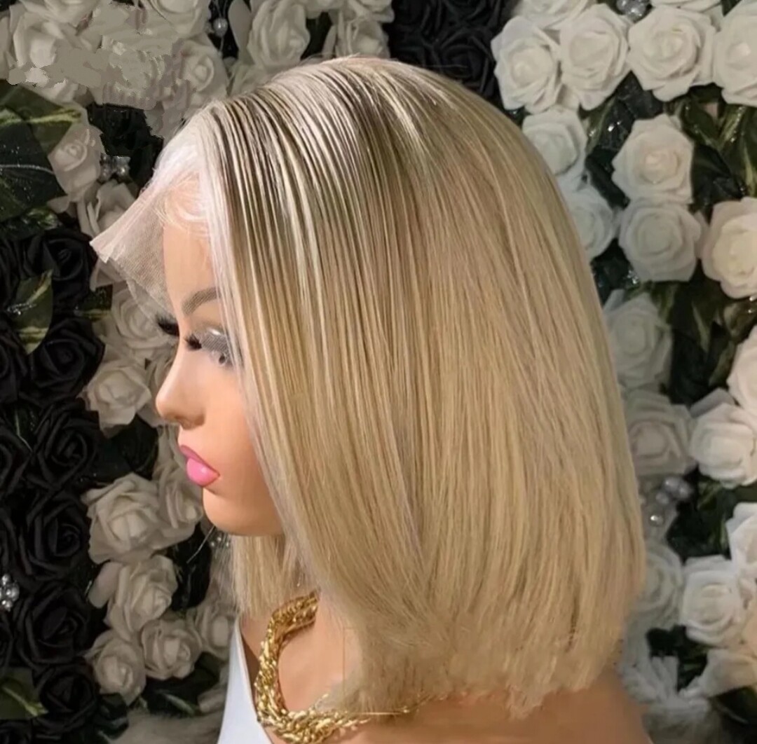 Debbie Wig | Ash Blonde with Highlights Human Hair Lace Front