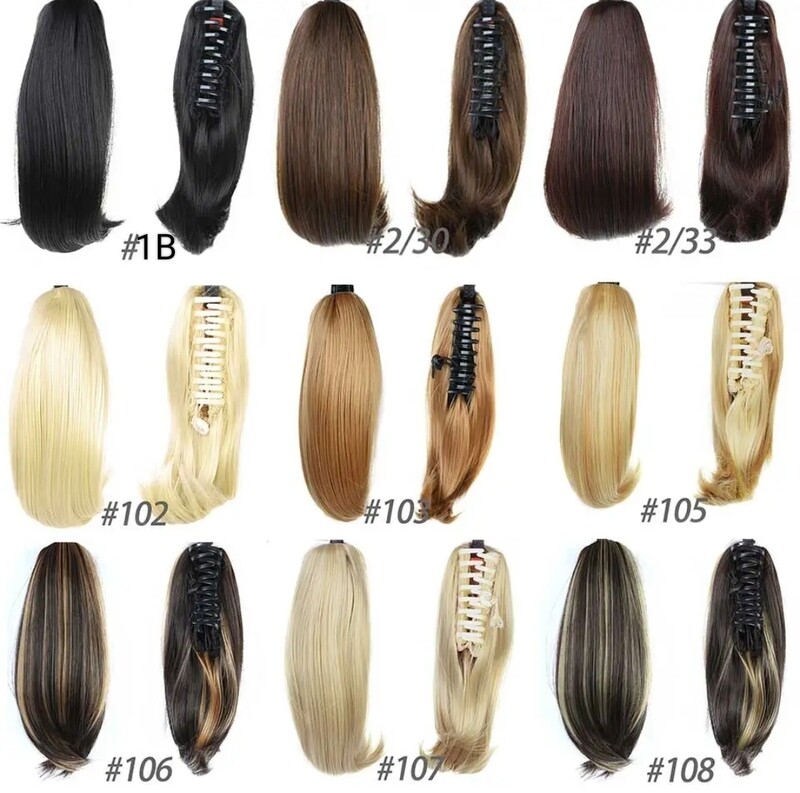 CLAW ON PONYTAIL EXTENSION STRAIGHT SYNTHETIC HAIR 8&quot;