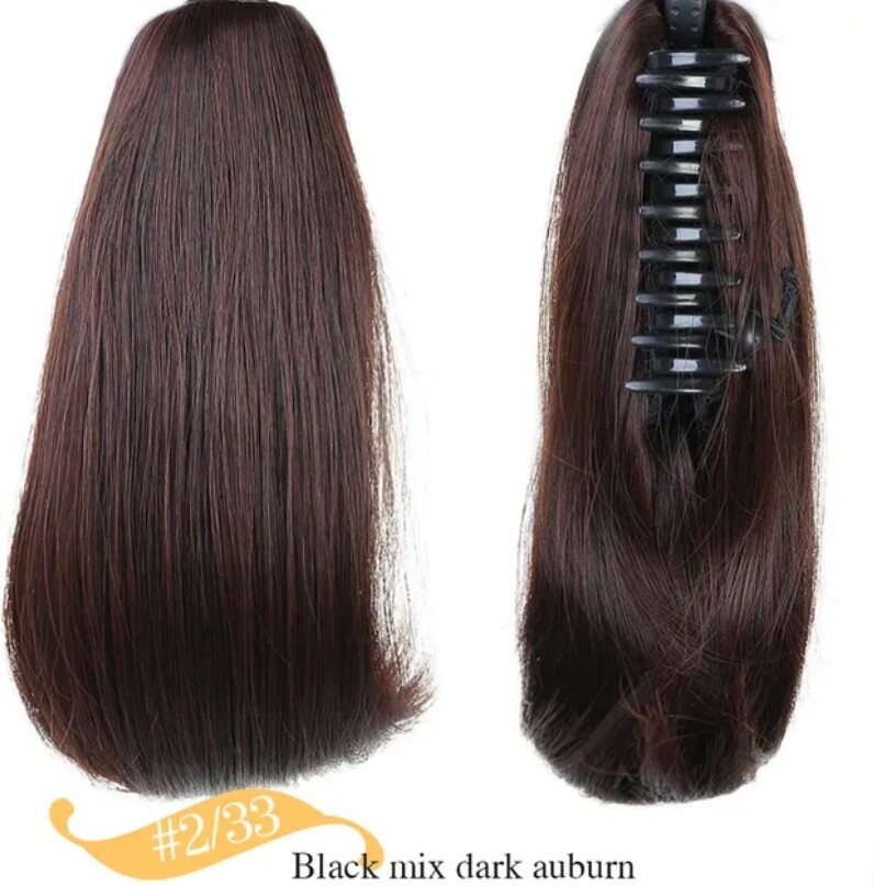 CLAW ON PONYTAIL EXTENSION STRAIGHT SYNTHETIC HAIR 8&quot;
