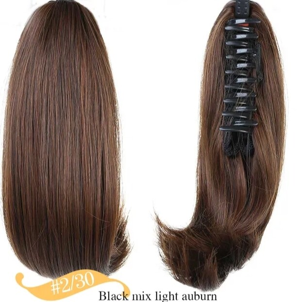 CLAW ON PONYTAIL EXTENSION STRAIGHT SYNTHETIC HAIR 8&quot;