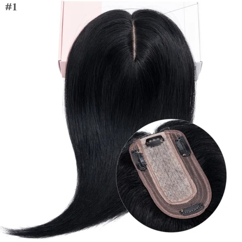 HUMAN HAIR TOPPER Silk Base 7x13cm
