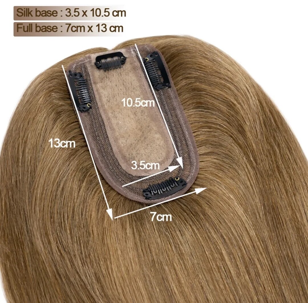 HUMAN HAIR TOPPER Silk Base 7x13cm