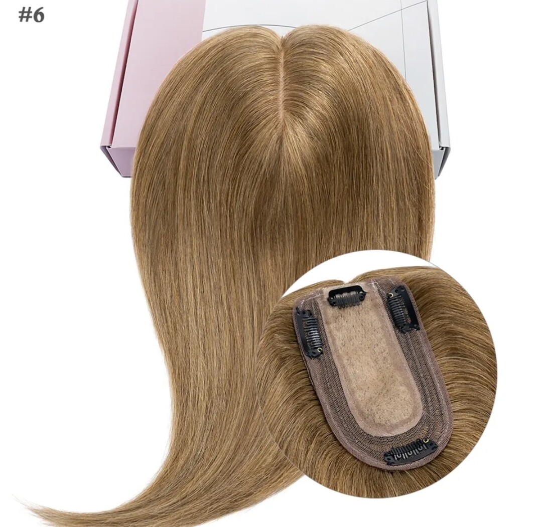HUMAN HAIR TOPPER Silk Base 7x13cm