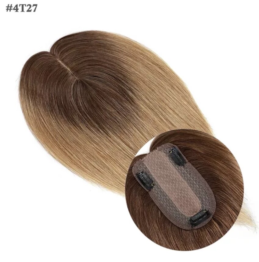 HUMAN HAIR TOPPER Silk Base 7x13cm