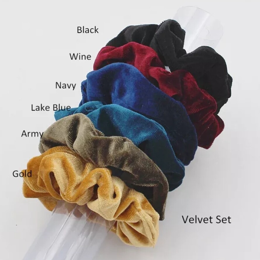 SATIN &amp; VELVET HAIR SCRUNCHIE