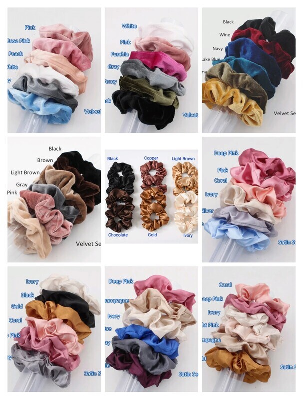 SATIN &amp; VELVET HAIR SCRUNCHIE