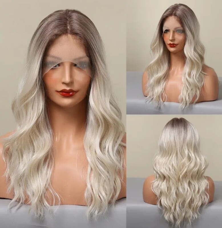 Kyesha Wig | Ice Blonde Ombre Free Part Lace Front