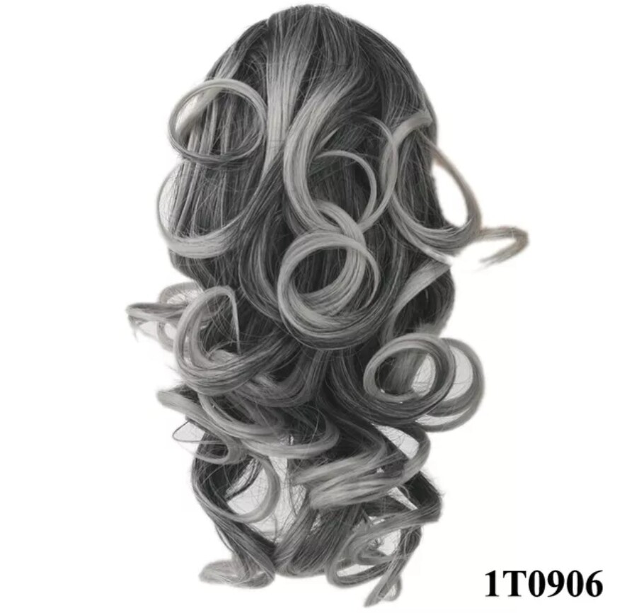 CLAW ON PONYTAIL EXTENSION WAVY SYNTHETIC HAIR 14&quot;