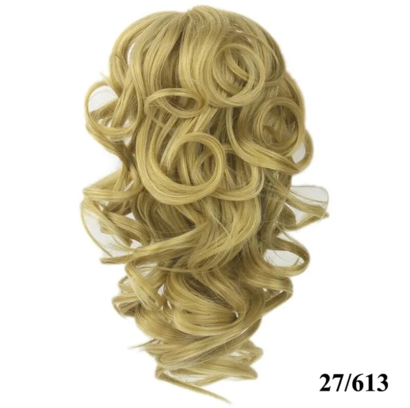 CLAW ON PONYTAIL EXTENSION WAVY SYNTHETIC HAIR 14&quot;