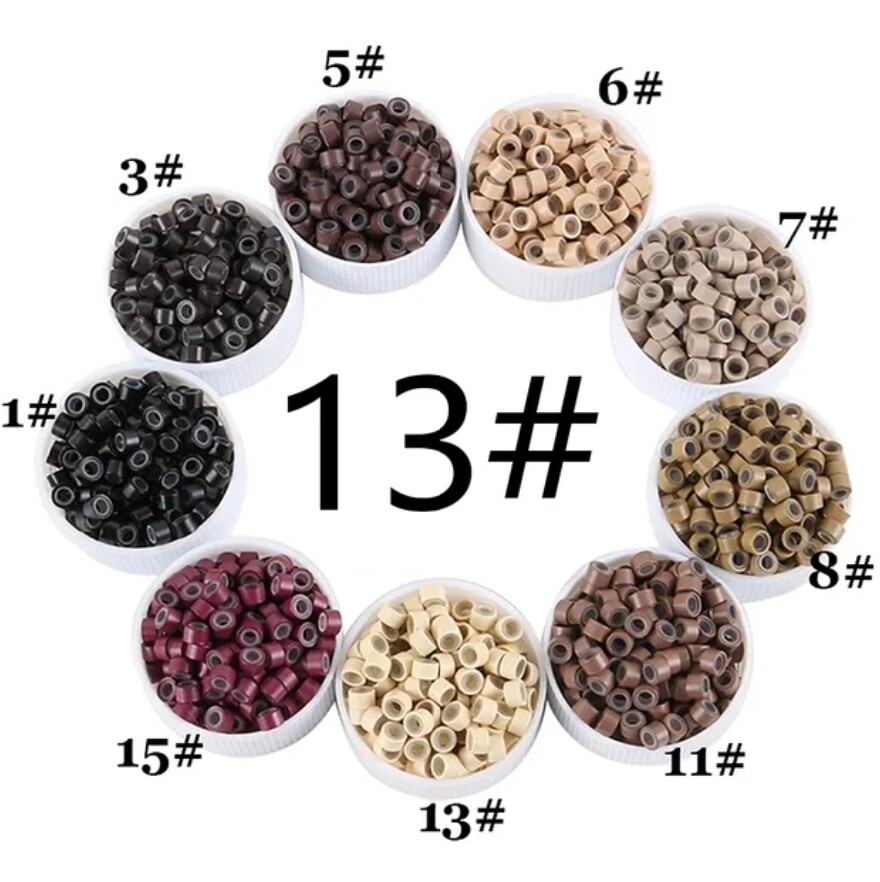 HAIR EXTENSION PRE-LOADED SILICON LINED MICRO BEADS 1000PC PACK