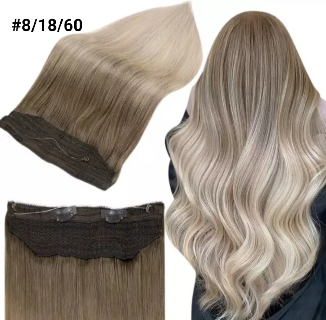 PREMIUM RUSSIAN HALO HUMAN HAIR EXTENSIONS 
