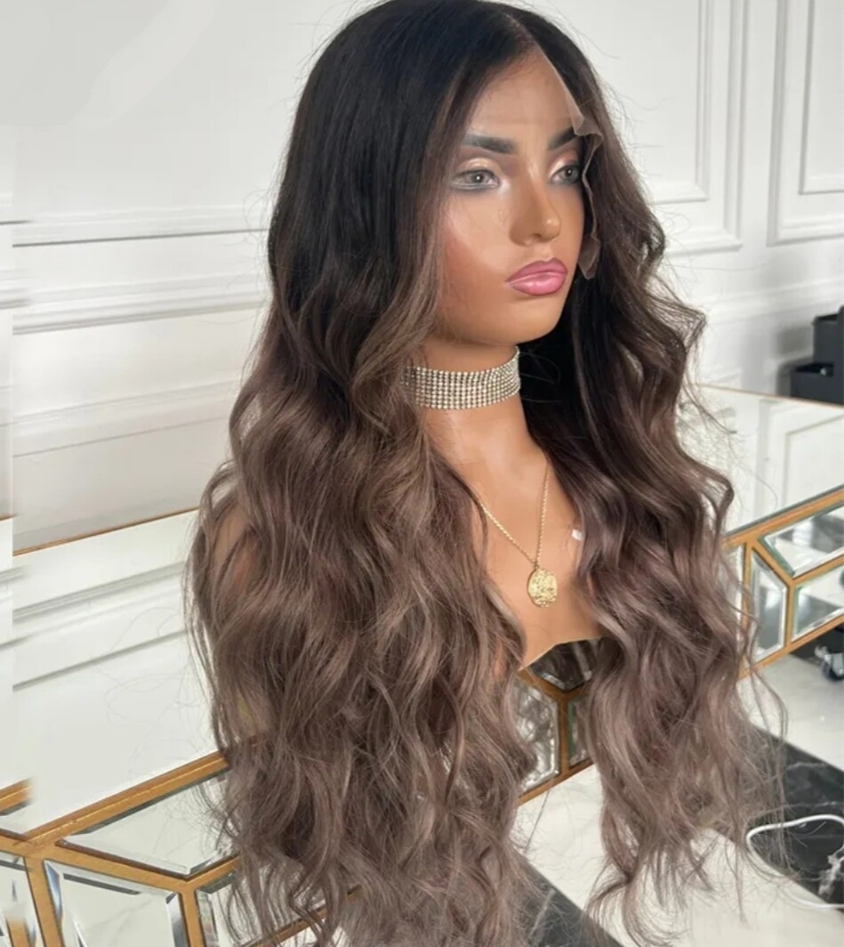 Ruby Wig | Dark Ash Brown Balayage Human Hair Lace Front 