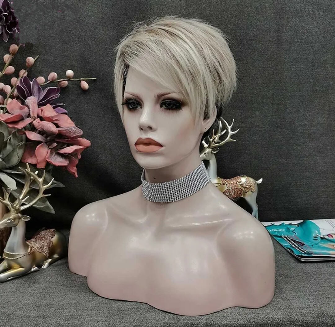 Reagan Wig | Ash Blonde Ombre Human Hair Blend 