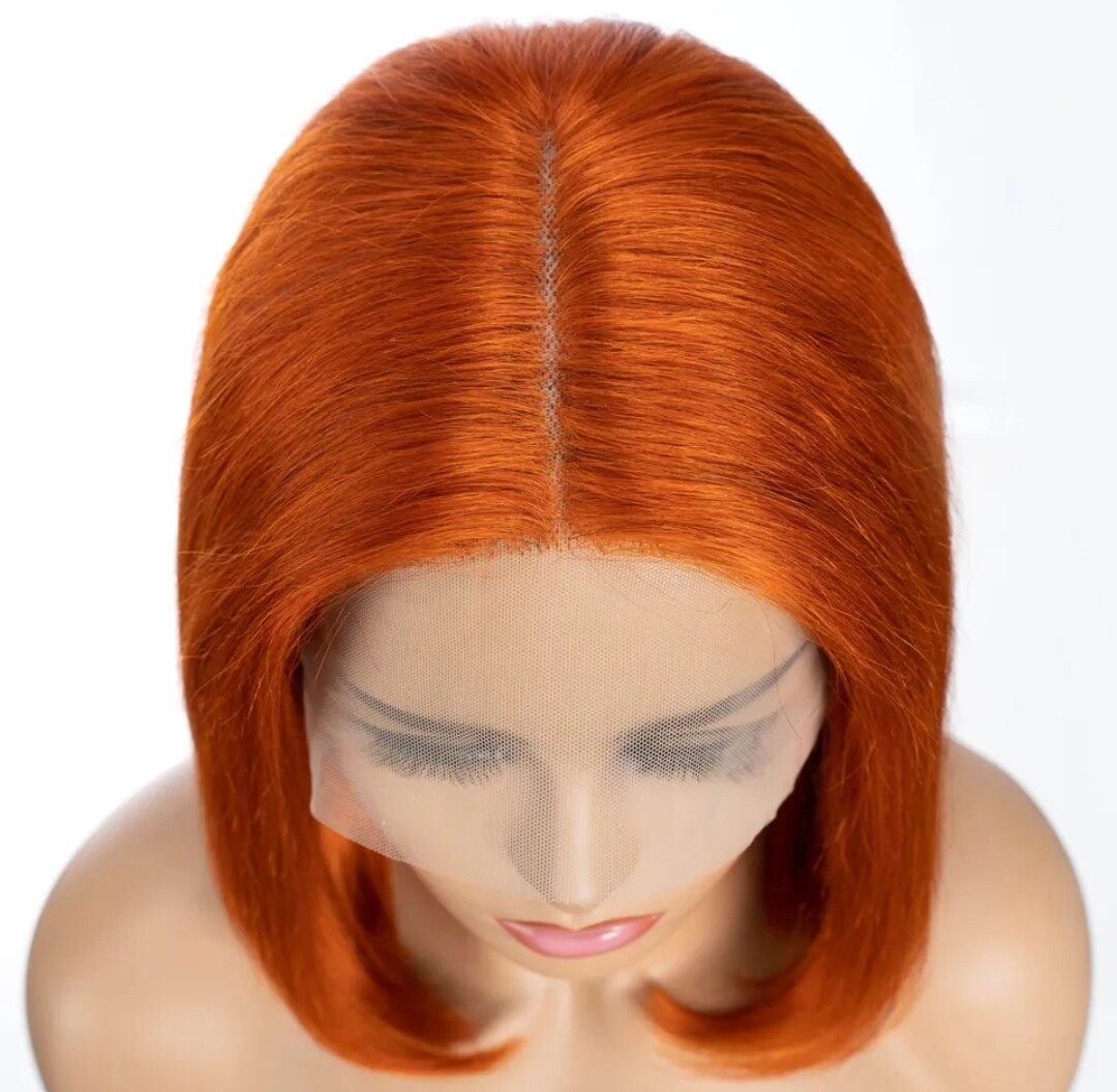 Ranita Wig | Orange Human Hair Lace Closure