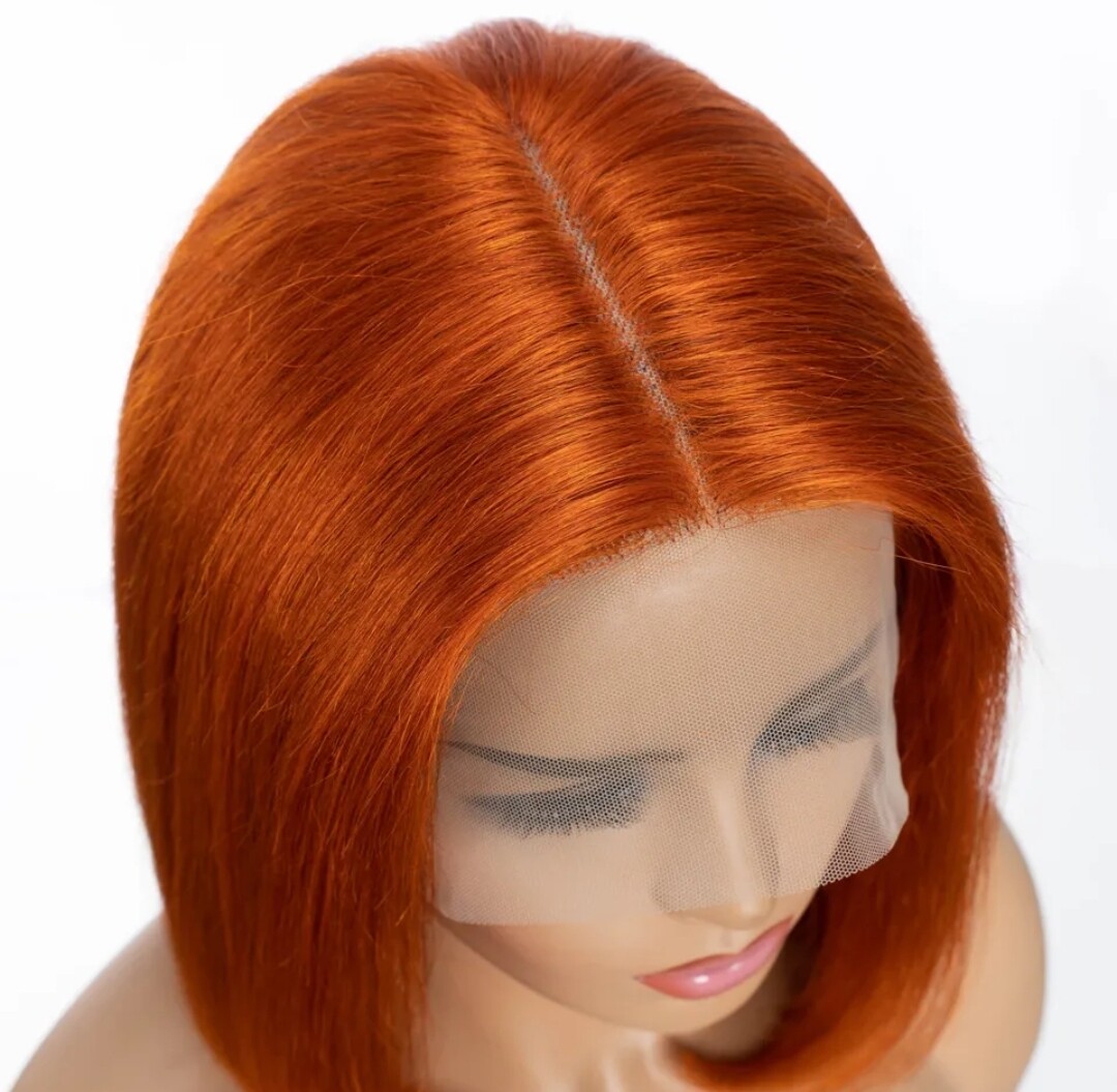 Ranita Wig | Orange Human Hair Lace Closure