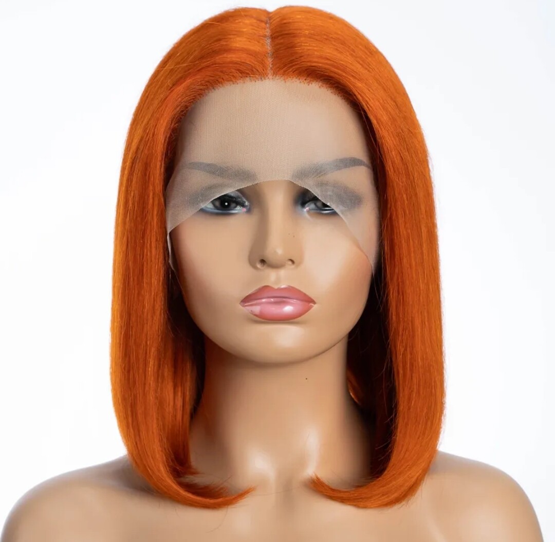 Ranita Wig | Orange Human Hair Lace Closure