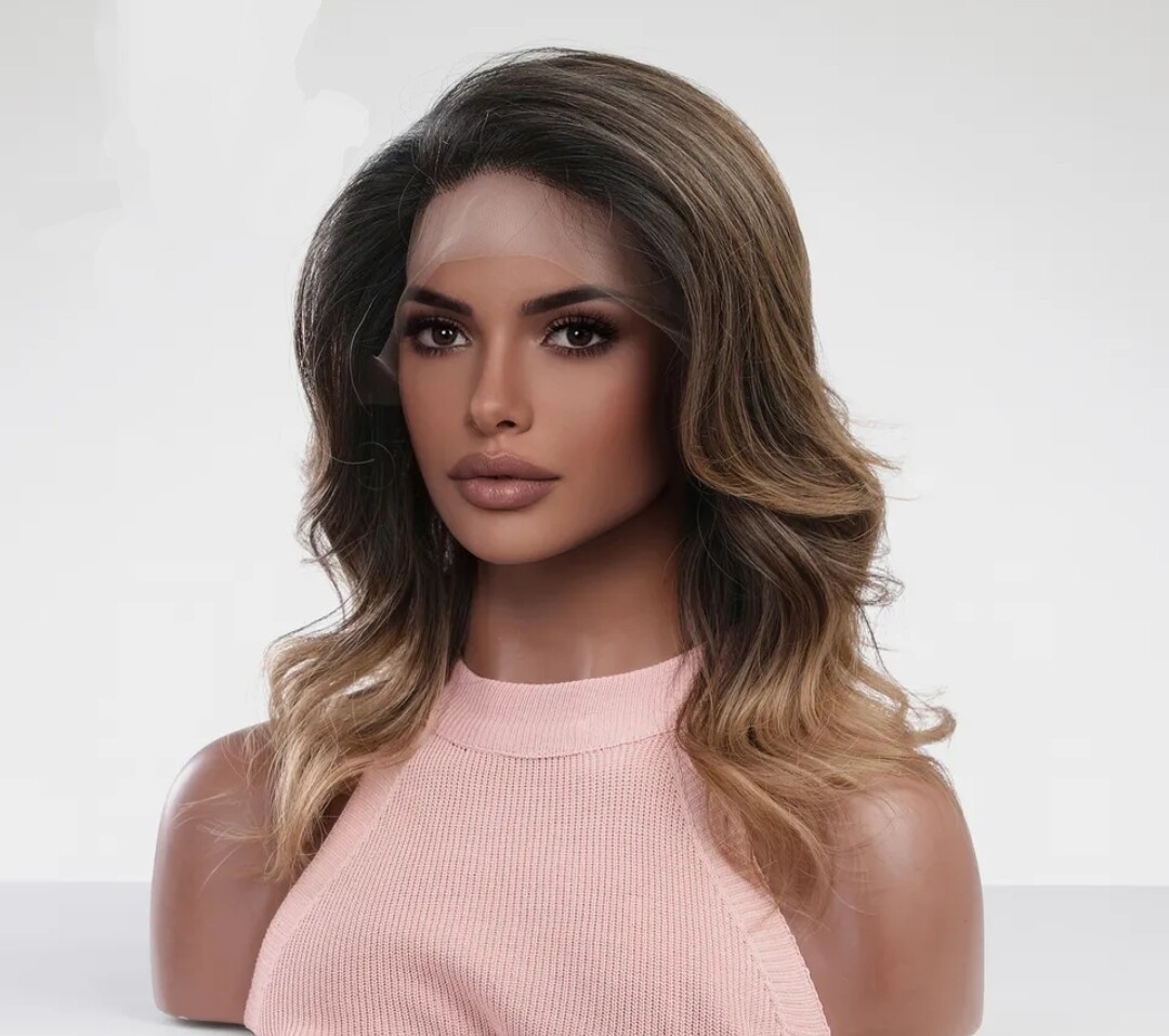 Carmelina Wig | Foiled Brown Balayage Free Part Lace Front 