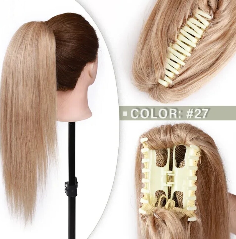 CLAW ON PONYTAIL EXTENSION STRAIGHT HUMAN HAIR 14&quot;
