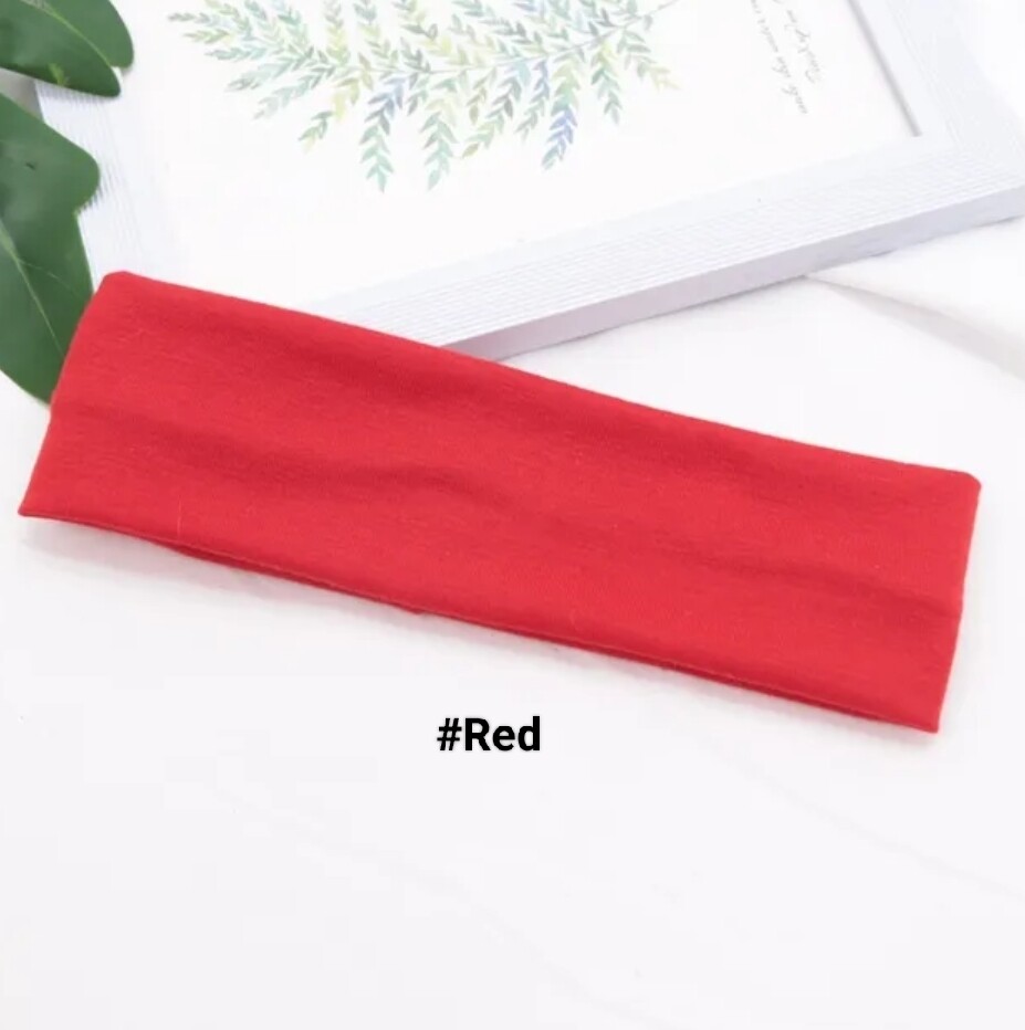 PLAIN COLOUR ELASTIC HEADBAND 