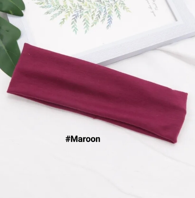 PLAIN COLOUR ELASTIC HEADBAND 