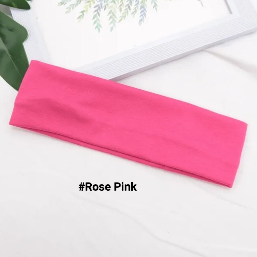 PLAIN COLOUR ELASTIC HEADBAND 